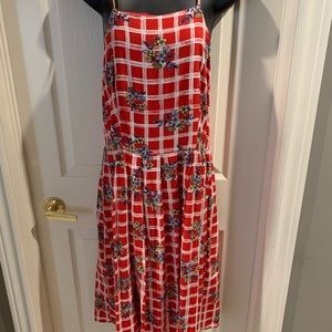 Lovely red and white summer dress.